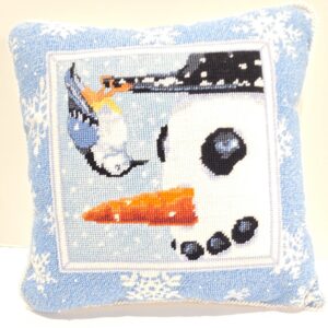 Snowman Needlepoint Pillow