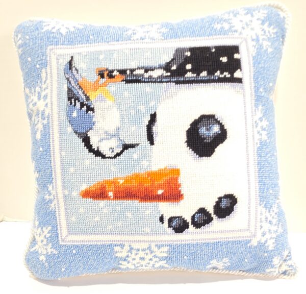 Snowman Needlepoint Pillow
